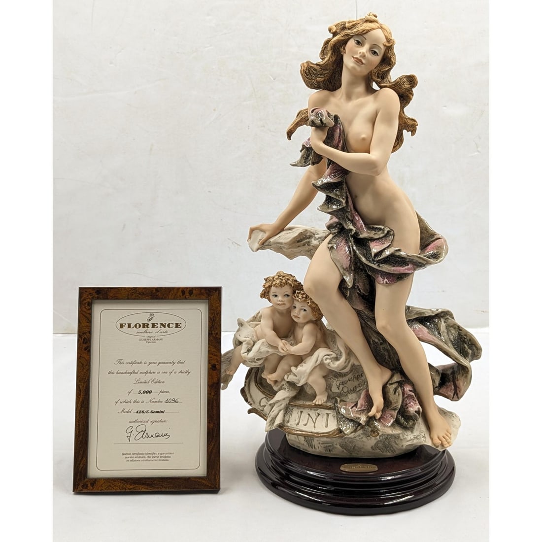 Large Giuseppe Armani Figurine: Limited Ed. 1096/5000 "Gemini" 426C With COA And Original Box (1 of 19)