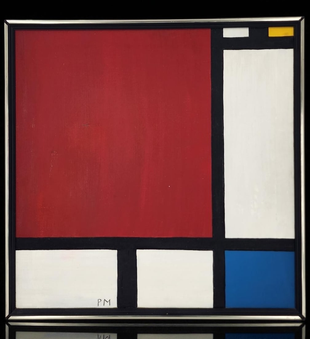 Abstract Red Blue White And Yellow Composition Attributed To Piet Cornelis Mondrian 1872-1944 (1 of 20)