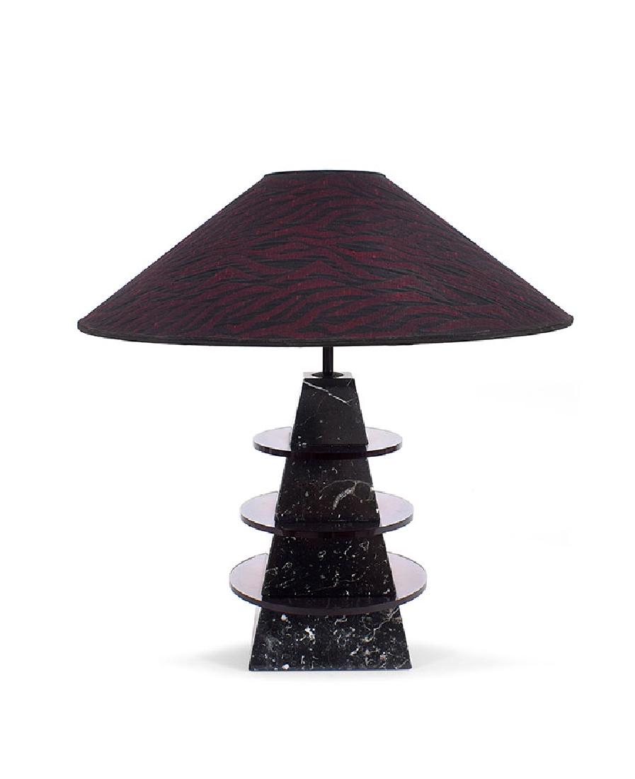 A marble and plexiglass table lamp: A marble and plexiglass table lamp, Christian Fischbacher for Gianni Versace, '80s, 60cm. high