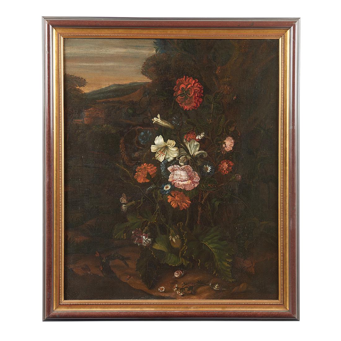 Matthias Withoos: Still life with insects_x000D_ oil on canvas, 76by73cm.