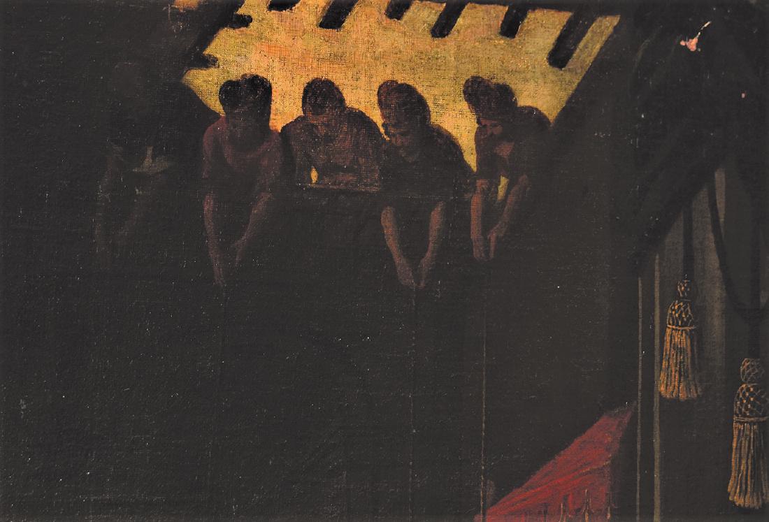 Belisario Corenzio (circle): The cripple healing_x000D_ oil on canvas, 140by193cm.