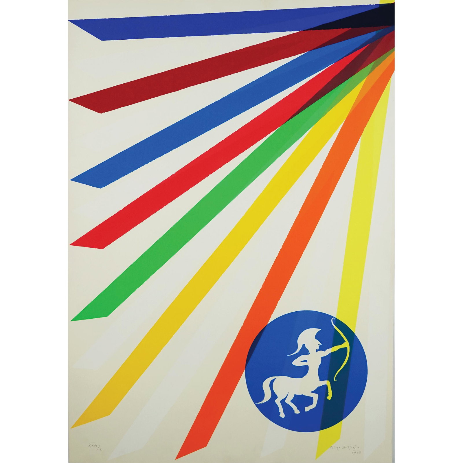 Piero Dorazio: Untitled, 1988 lithography, ex. XXVI/L, the sheet 100by70cm.