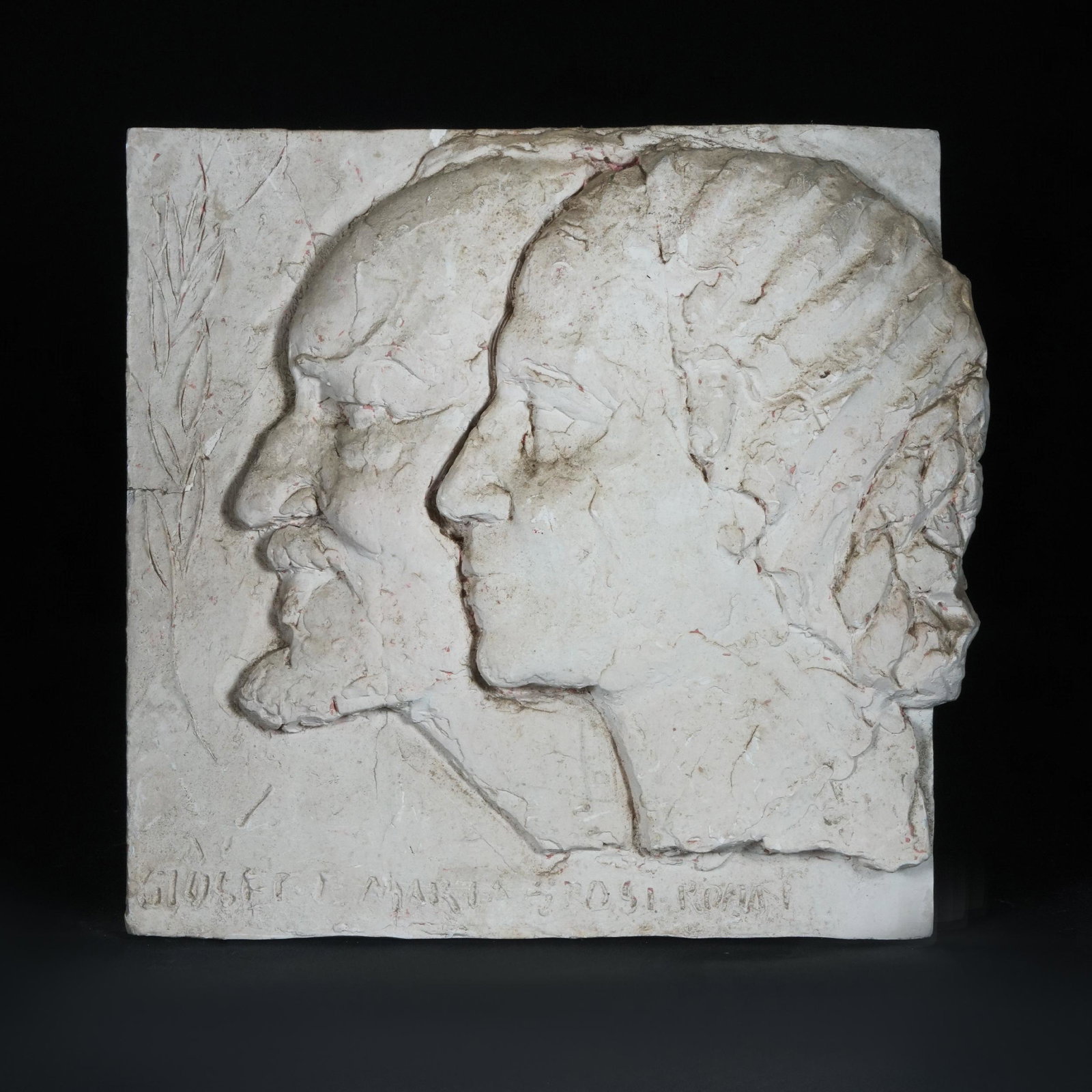 Assen Peikov (Sofia 1908 - Roma 1973): A plaster low-relief 37by38cm.