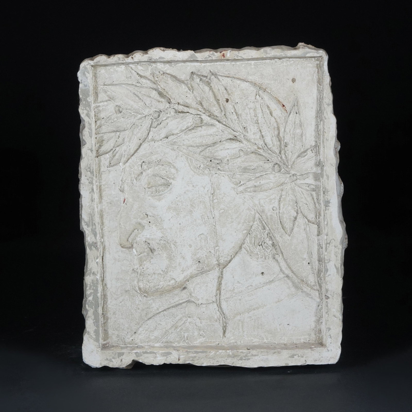 Assen Peikov (Sofia 1908 - Roma 1973): A plaster low-relief with Dante Alighieri 34by27cm.