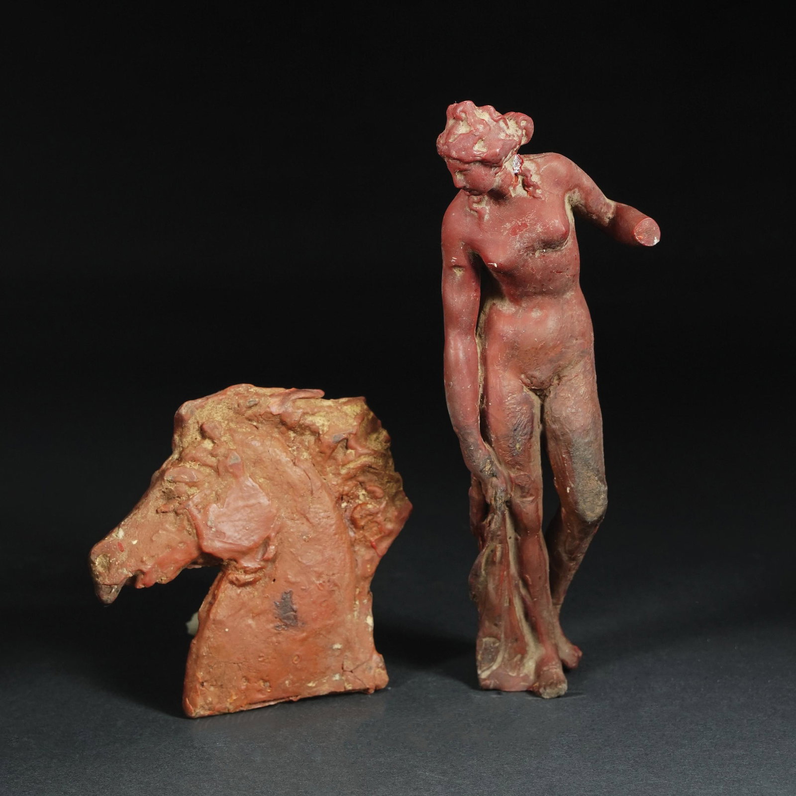 Assen Peikov (Sofia 1908 - Roma 1973): A wax figure of Venus TOGETHER WITH a wax horse head the figure 19cm. high (defect)