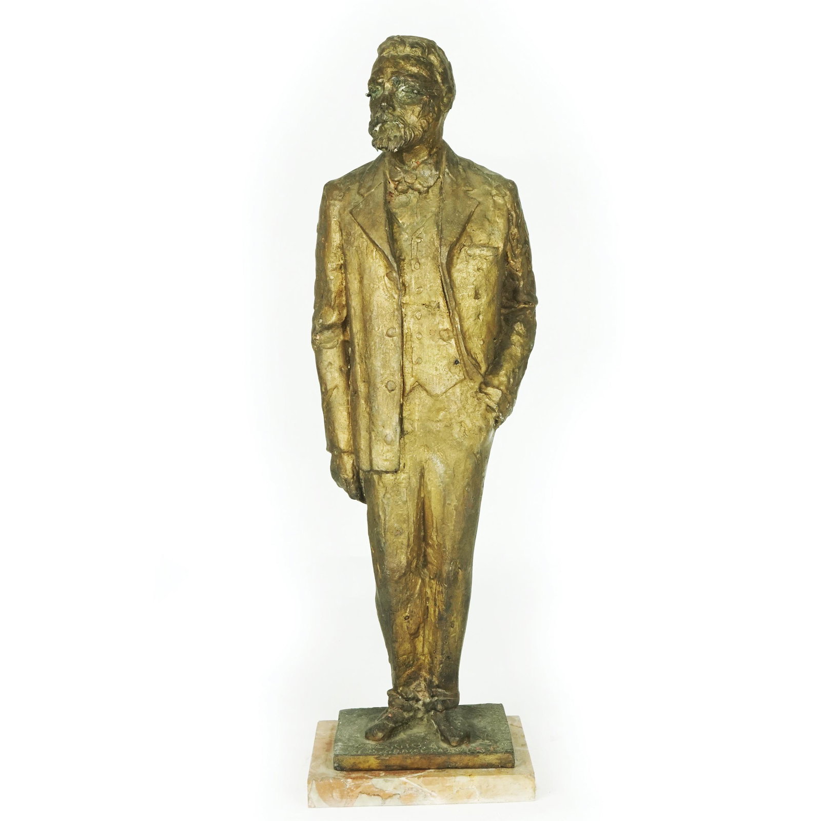 Assen Peikov (Sofia 1908 - Roma 1973): A bronze figure of Giovanni Battista Rossi 54cm. total height