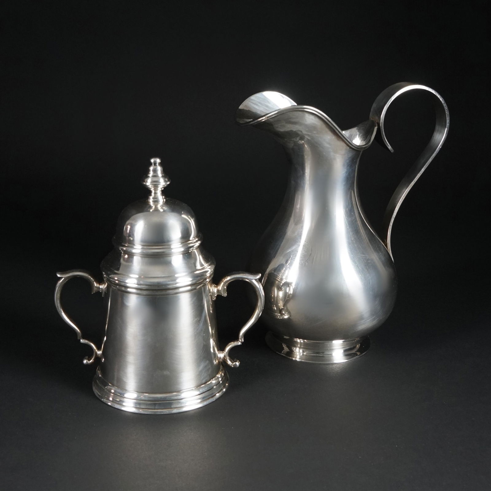 An Italian 800/1.000 silver carafe and sugar bowl and (1 of 1)