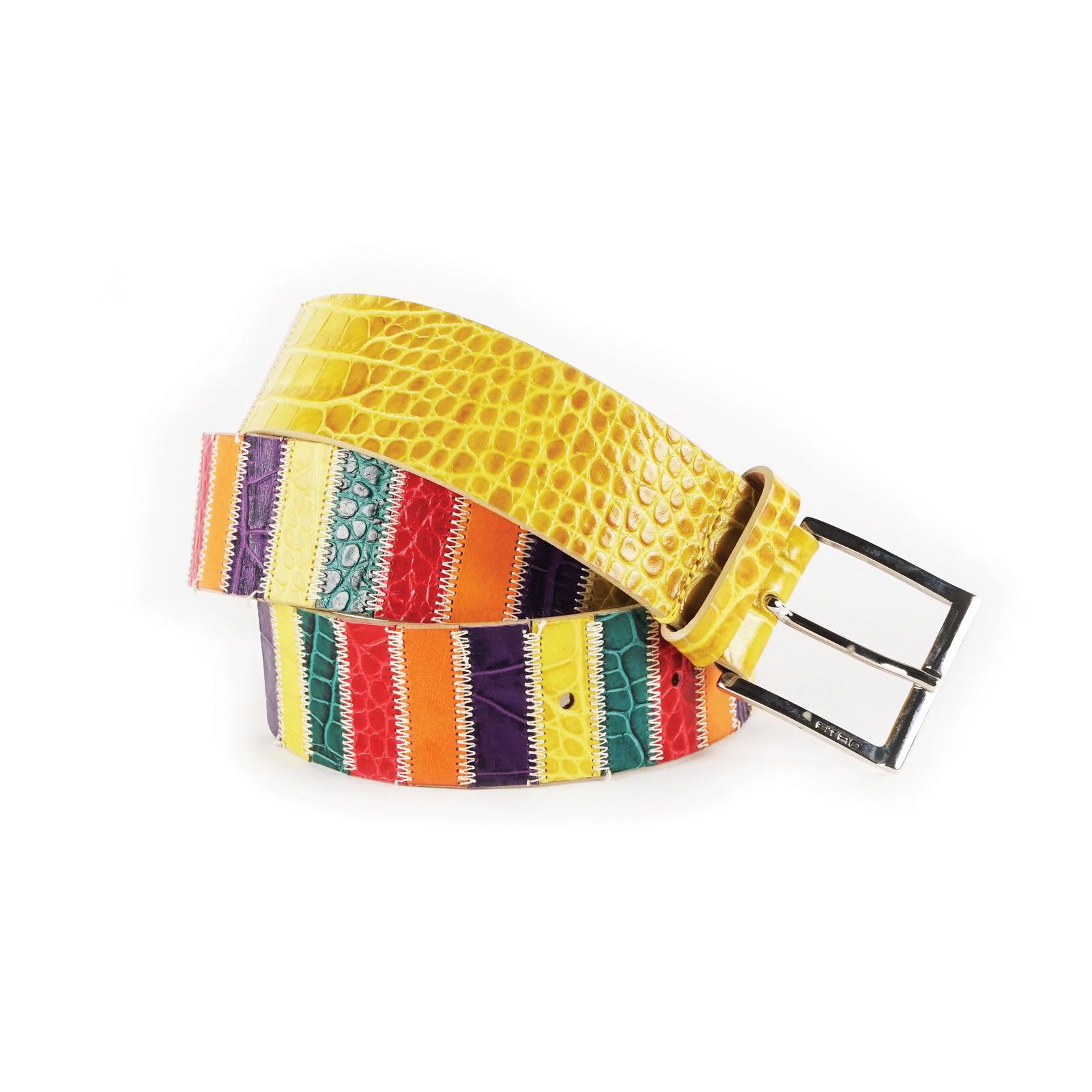 An Etro multicolor calf skin belt: size 90