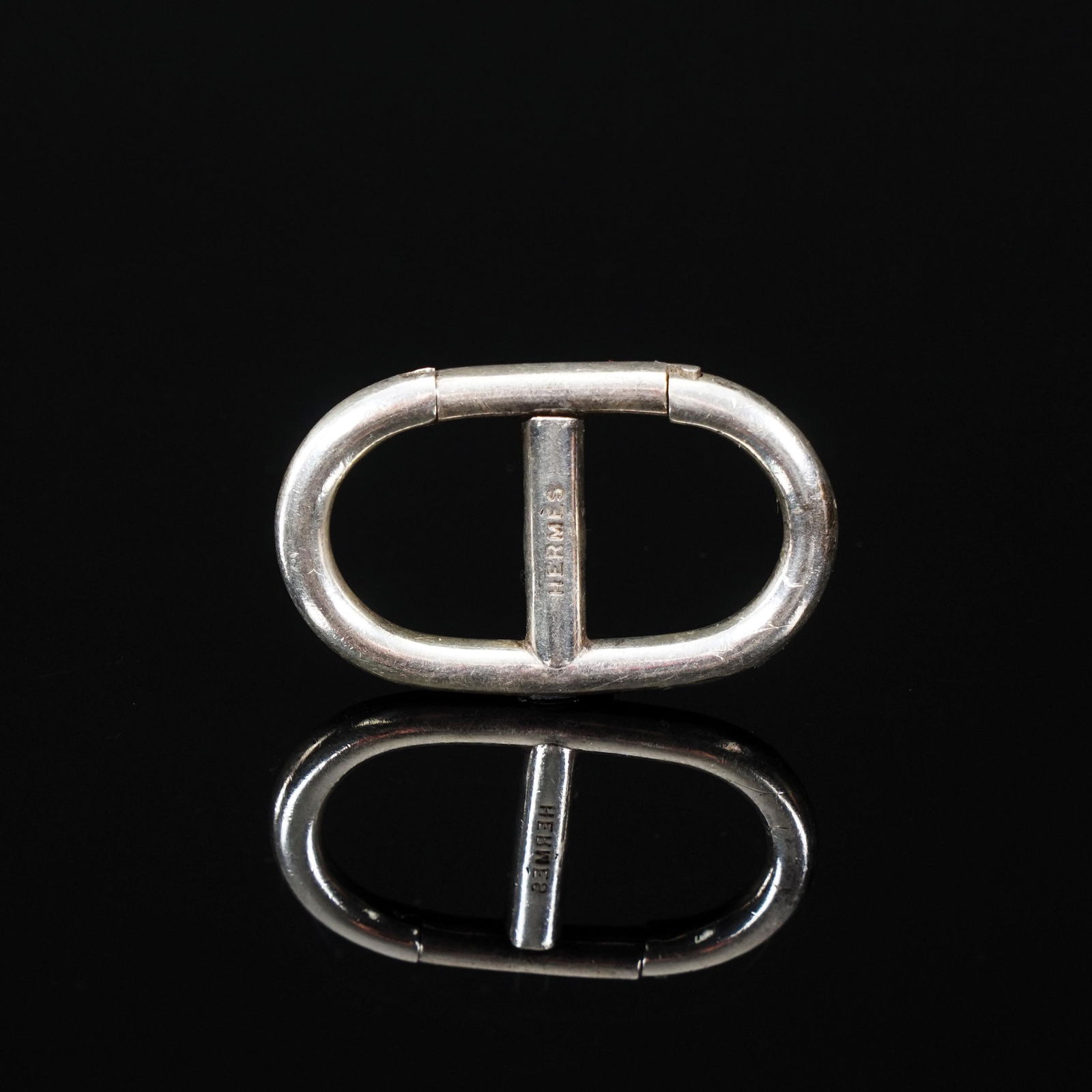 An HermÃ¨s Chain d'Ancre silver keychain: .