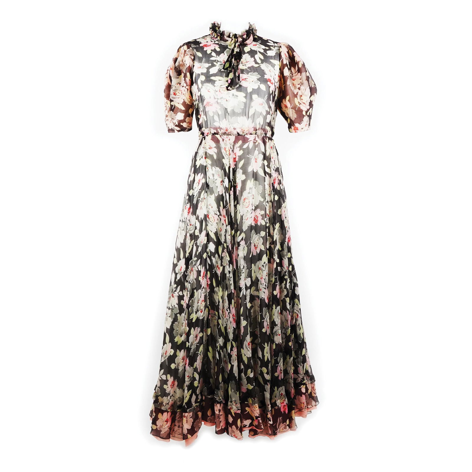 A silk long dress, Pozzi tailoring, Milan, '30s: .