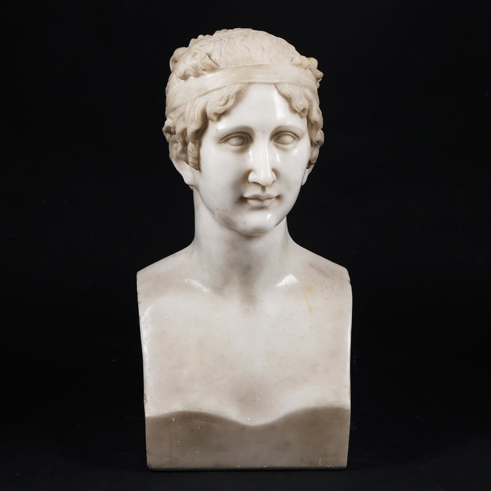 A white marble female bust after the antique (1 of 1)