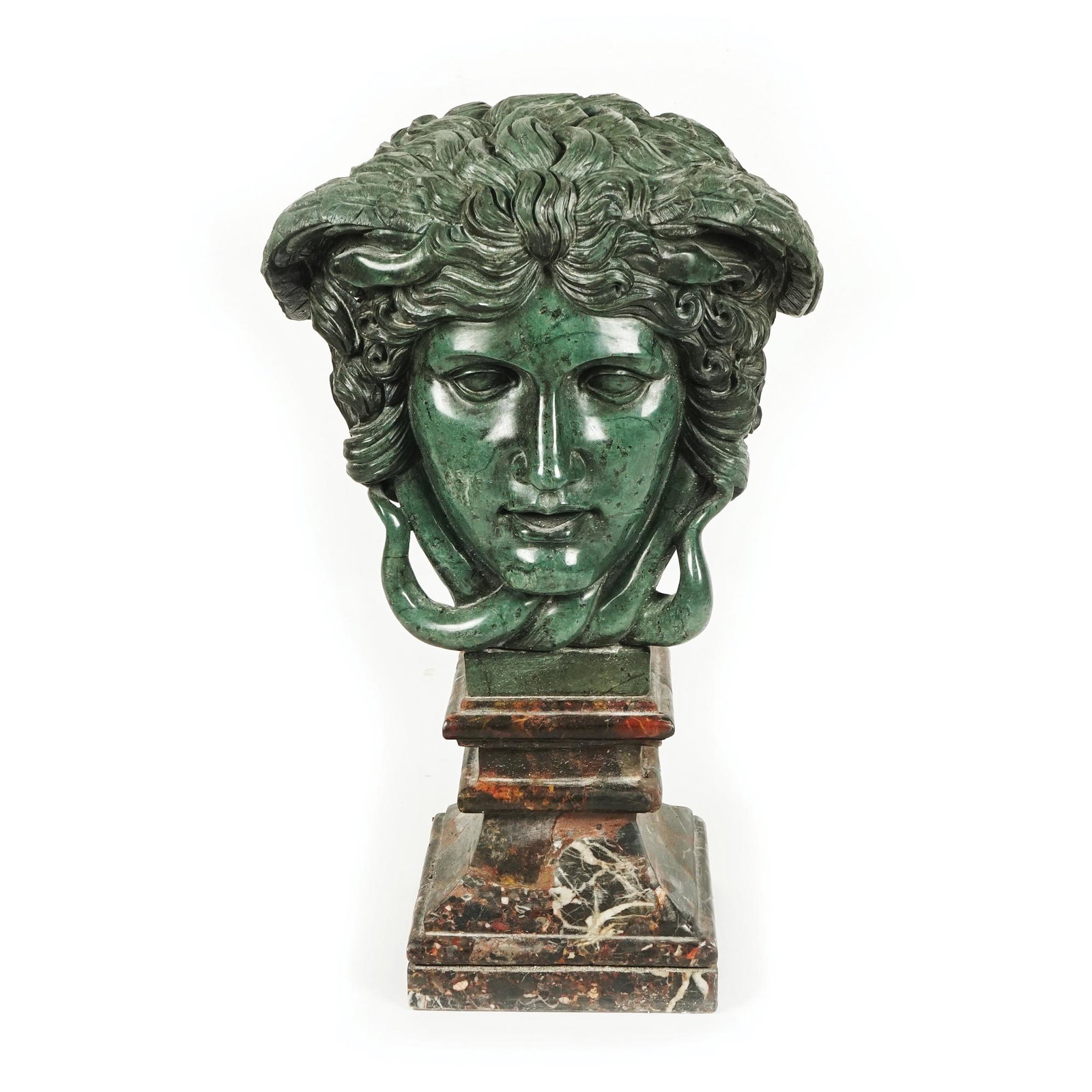 A green marble winged head of Medusa (1 of 1)
