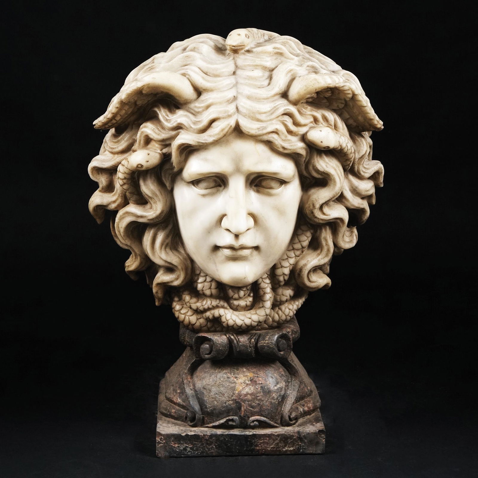 A white and black marble head of Medusa Rondanini (1 of 1)