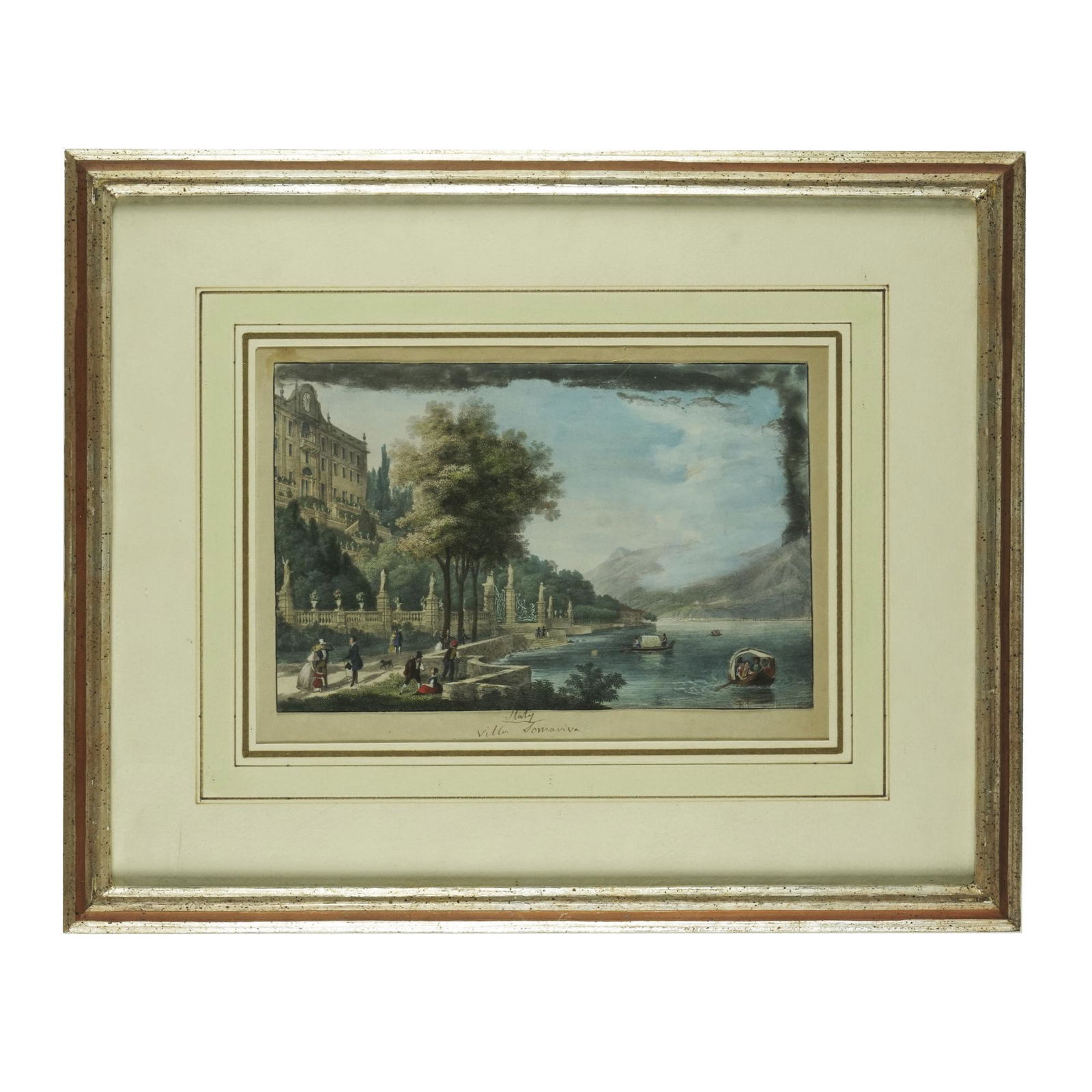 A color lithograph with a view of Villa Sommaviva (1 of 1)