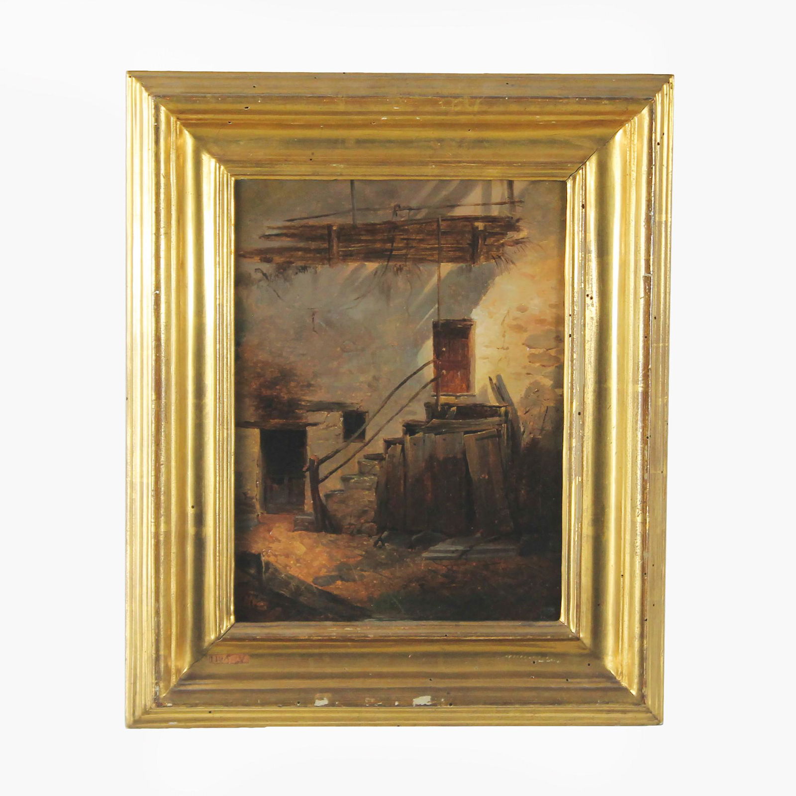 Giacinto Gigante: The staircase of the cottageoil on canvas, c. 31x23.5Initials lower left: G.G.