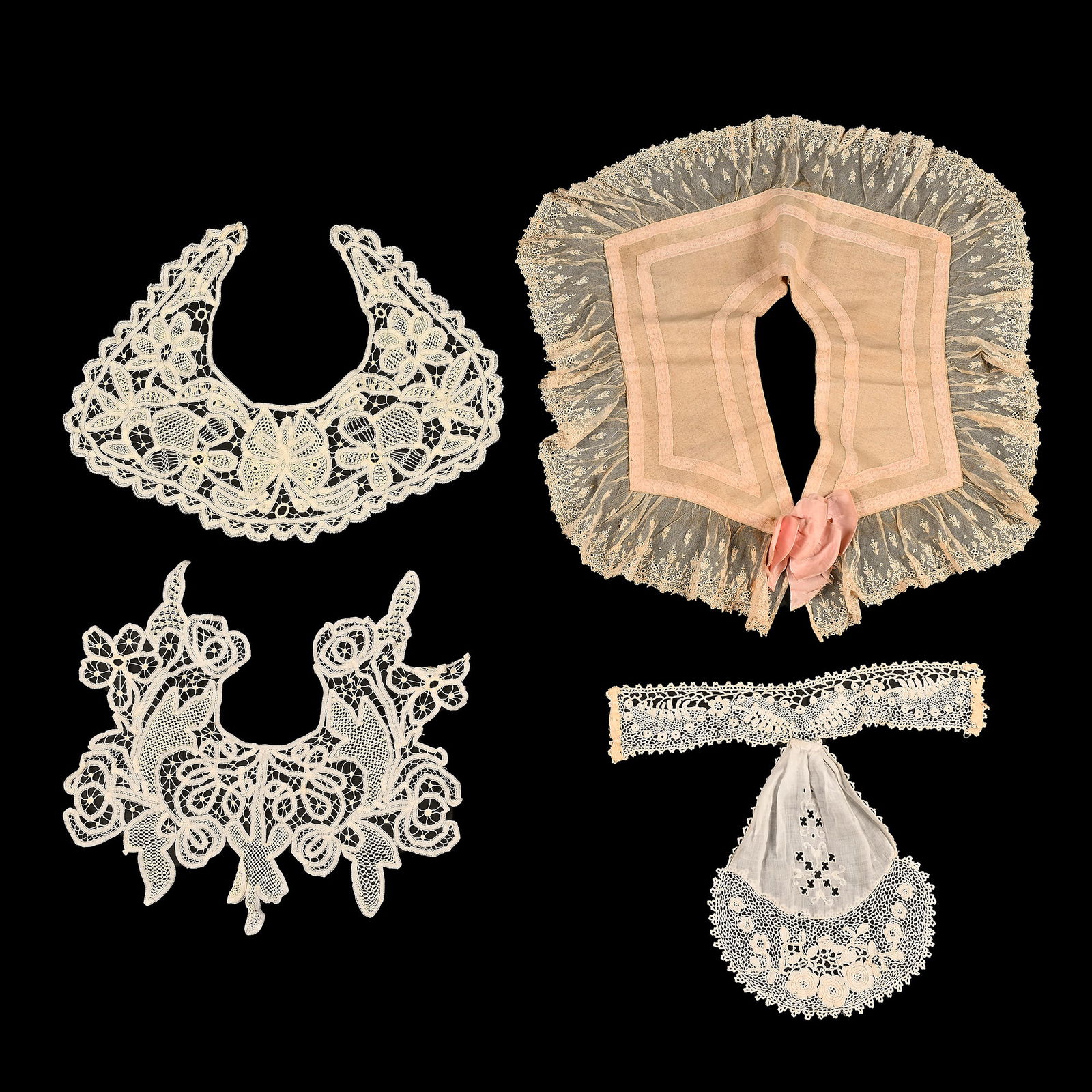 Three collars and a front in fabric and lace (1 of 1)