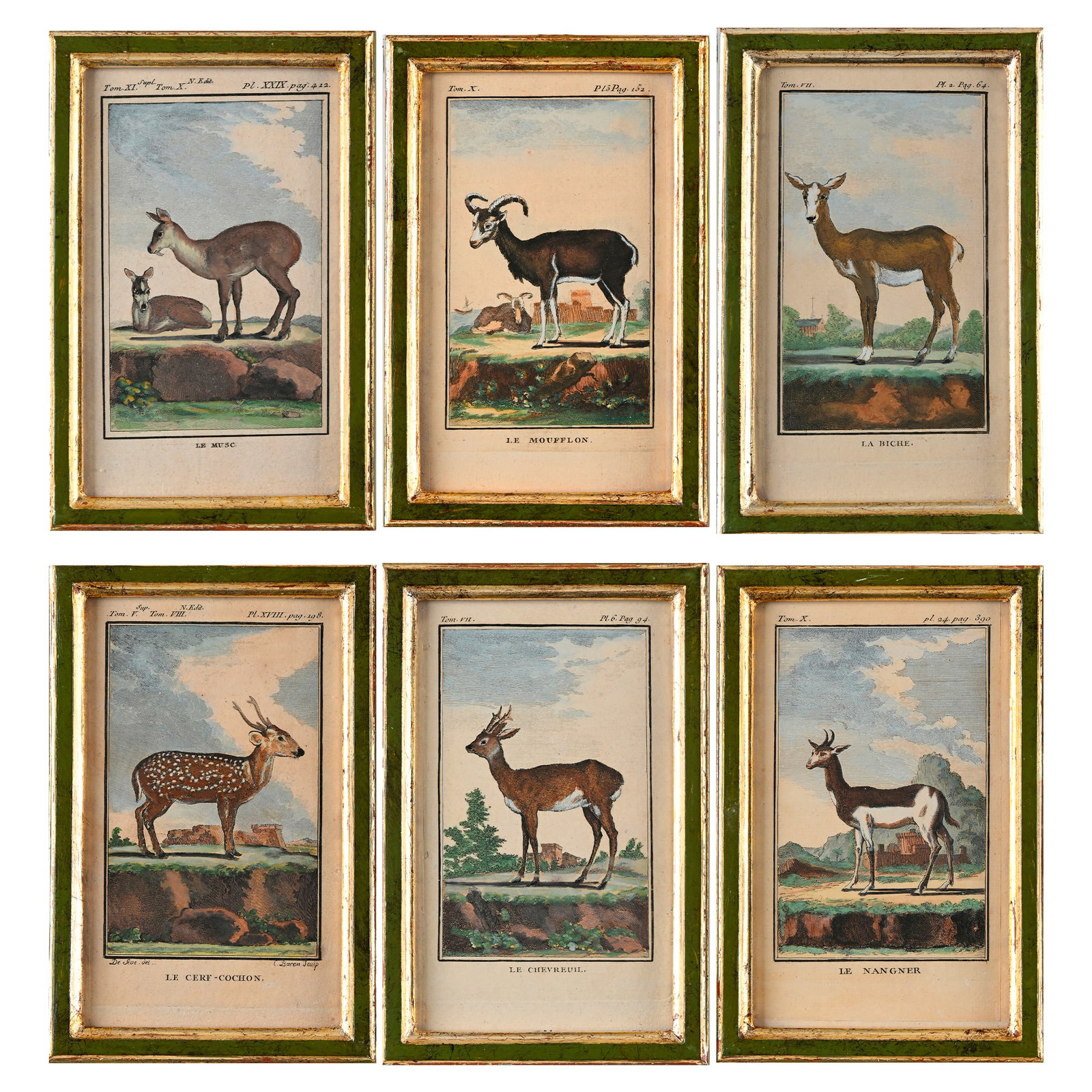 Six watercolor engravings, 18th century (1 of 7)