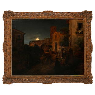 Oswald Achenbach: Roman nocturne, 1899oil on canvas, cm. 79x101Signed and dated on lower right: Osw.Achenbach 1899