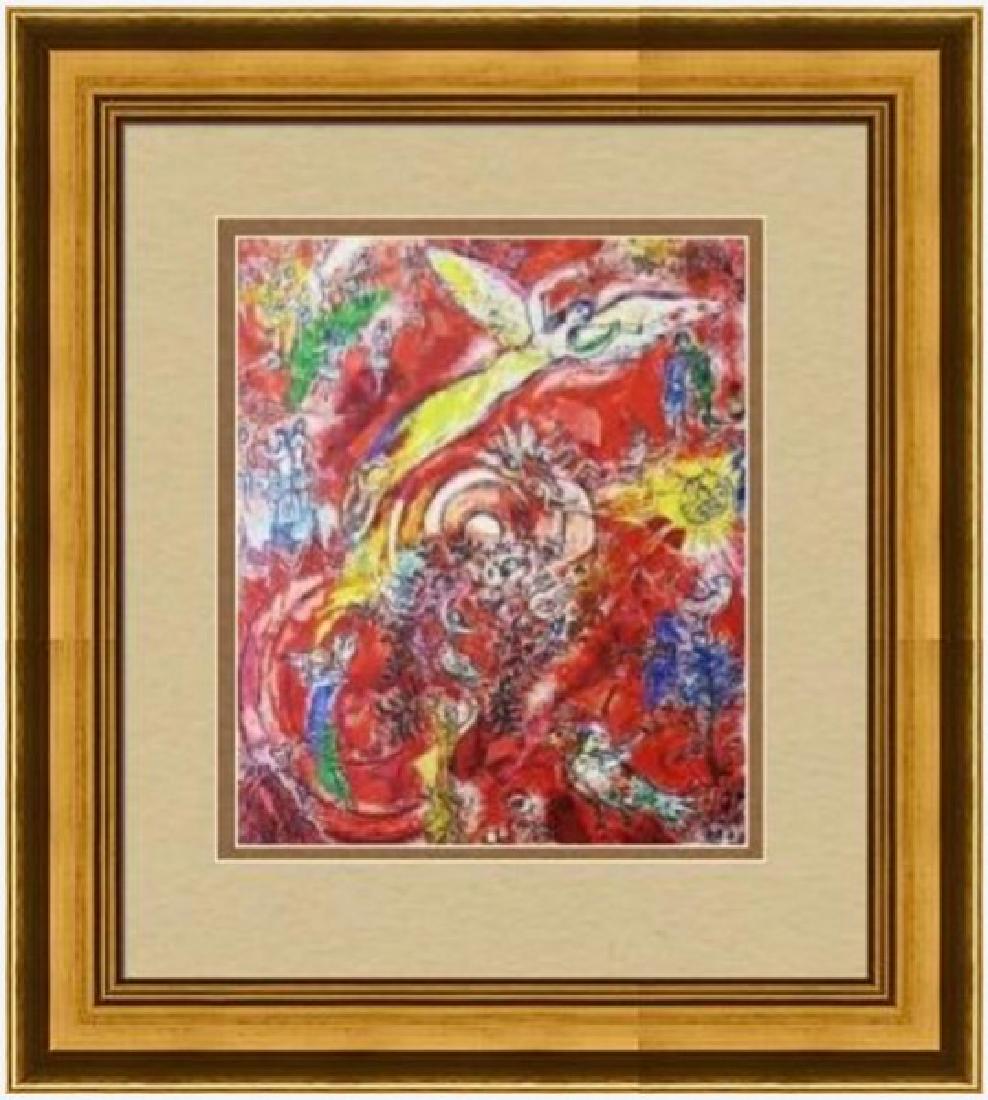Signed Marc Chagall Lithograph: FREE SHIPPING TO THE USA! PROFESSIONALLY CUSTOM GALLERY FRAMED!! MARC CHAGALL Lithograph in colors, on paper, from the signed edition in good age appropriate condition. The unframed dimensions are app