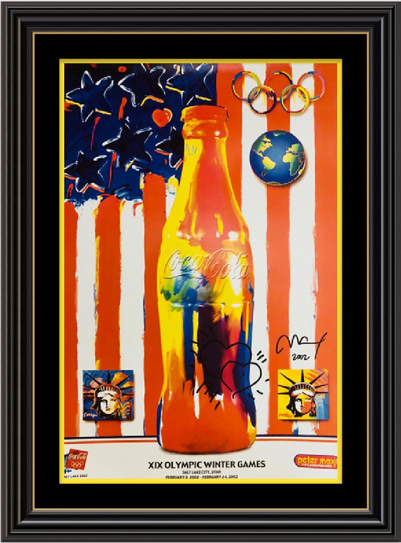 Signed Peter Max Mixed Media: Title: XIX OLYMPIC WINTER GAMES Artist: Peter Max Year Printed: Unknown Signature: Hand Sign by Artist Medium: Fine art mixed media on paper Dimensions: 14 X17 Inches A certificate of authentici