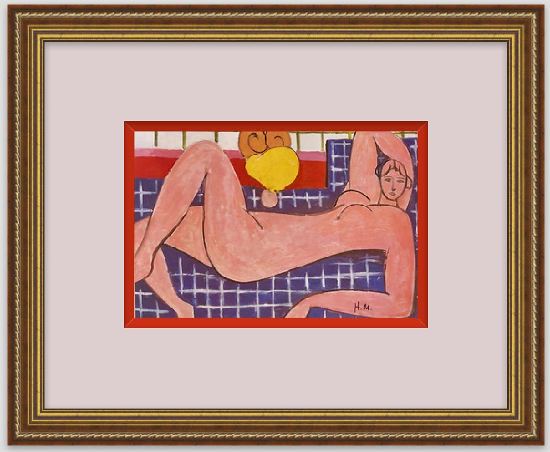 "Pink Nude" by Henri Matisse: FREE SHIPPING TO THE USA! PROFESSIONALLY CUSTOM GALLERY FRAMED! SIGNED ,Lithograph by Henri Matisse "Pink Nude" 1935on wove paper. Collection Claude Duthuit.This one of a kind piece was originally hou