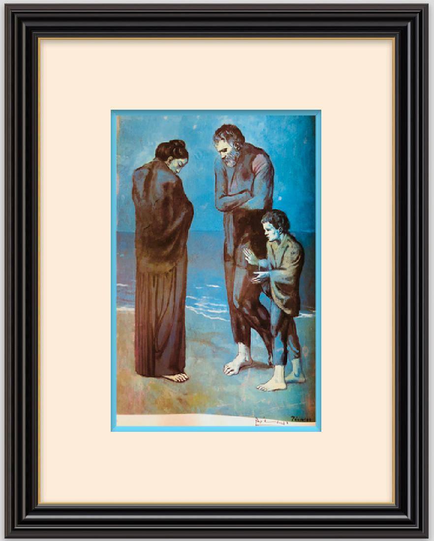 The Tragedy - Pablo Picasso (1903): Artist: Pablo Picasso, Paris Title:The Tragedy Year: 1903 Medium: Lithograph Signed, Size: 15x11 Inches - Certificate of Authenticity Included -