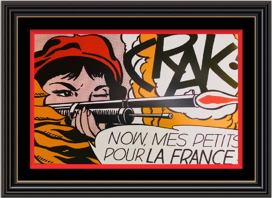 Crak , 1963 by Roy Lichtenstein -Pop Art Silk Poster: Artist: Roy Lichtenstein Crak - 1963. Pop Art Silk Poster 13 X 20. Roy Lichtenstein was born in 1923, in New York City. In 1939 he studied under Reginald Marsh at the Art Students League in New York,