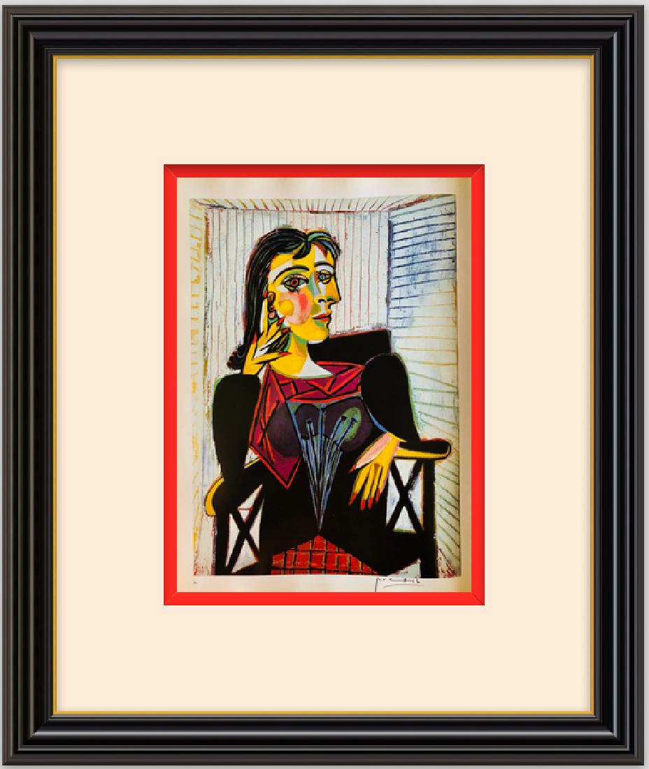 Portrait of Dora Maar-Picasso: Artist: Pablo Picasso, Paris 1937 Title: Portrait of Dora Maar, Medium: Lithograph, Signed, Size: 15 x 11 Inches - Certificate of Authenticity Included -