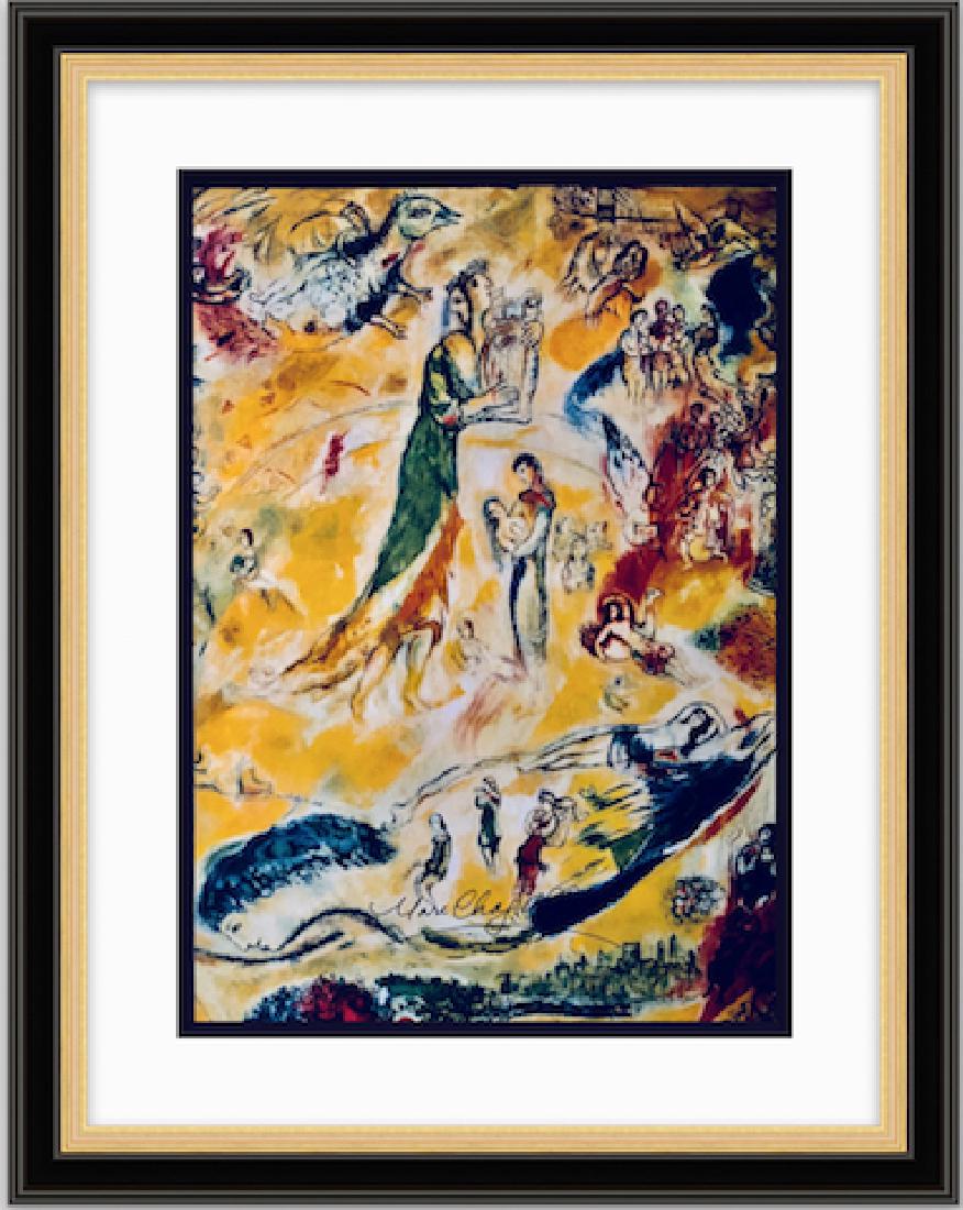 Signed Marc Chagall Lithograph: FREE SHIPPING TO THE USA! PROFESSIONALLY CUSTOM GALLERY FRAMED!! MARC CHAGALL 'The Source of Music' Lithograph in colors, on paper, from the signed edition in good age appropriate condition. The unfra