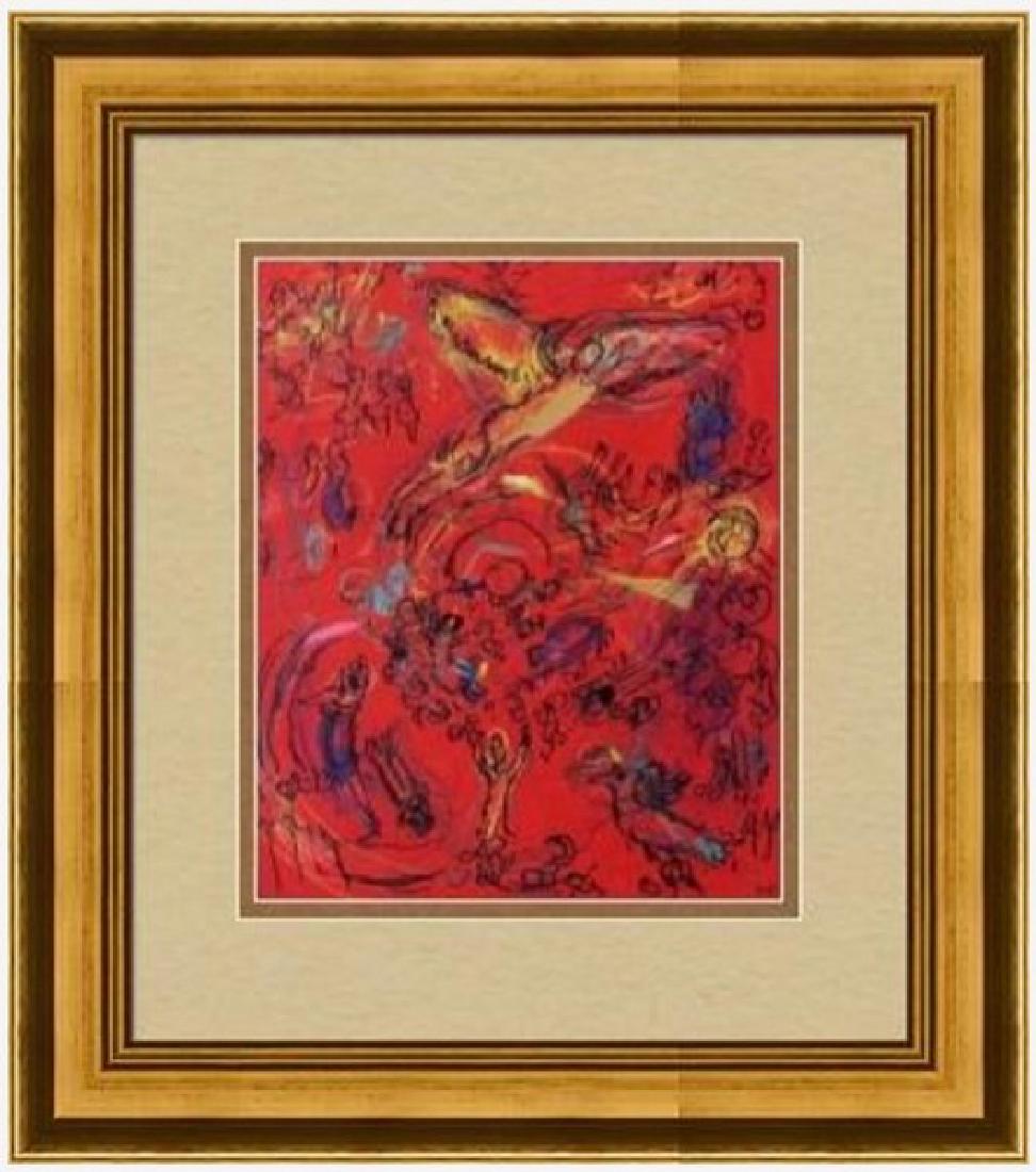 Signed Marc Chagall Lithograph: FREE SHIPPING TO THE USA! PROFESSIONALLY CUSTOM GALLERY FRAMED!! MARC CHAGALL Lithograph in colors, on paper, from the signed edition in good age appropriate condition. The unframed dimensions are app