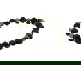 Black Agate Grey Earth Gemstones Round Bead Stretchy Unique Statement Circle Bea