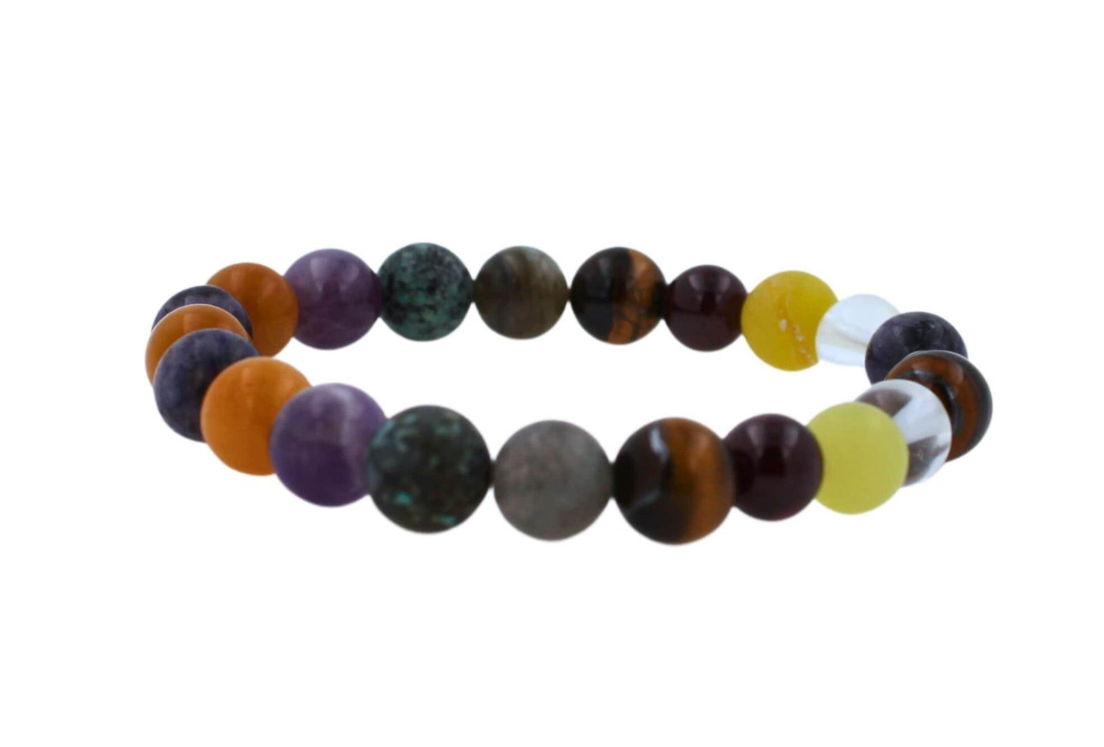 Multi Color Earth Gemstones Round Bead Stretchy Unique Statement Circle Beads Ch (1 of 10)