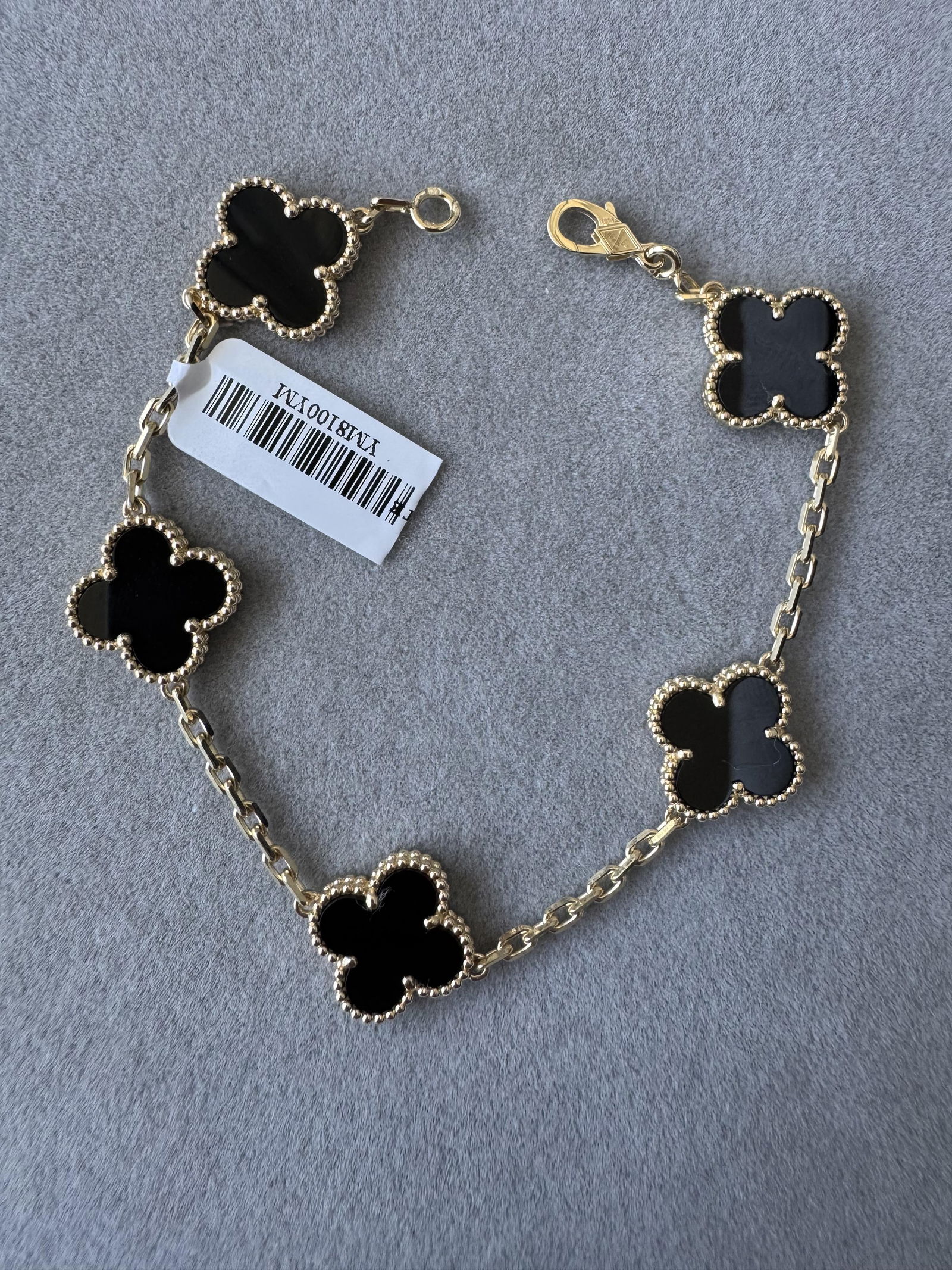Van Cleef & Arpels Vintage Alhambra Black Onyx 18K Yellow Gold 5 Motif Bracelet (1 of 10)