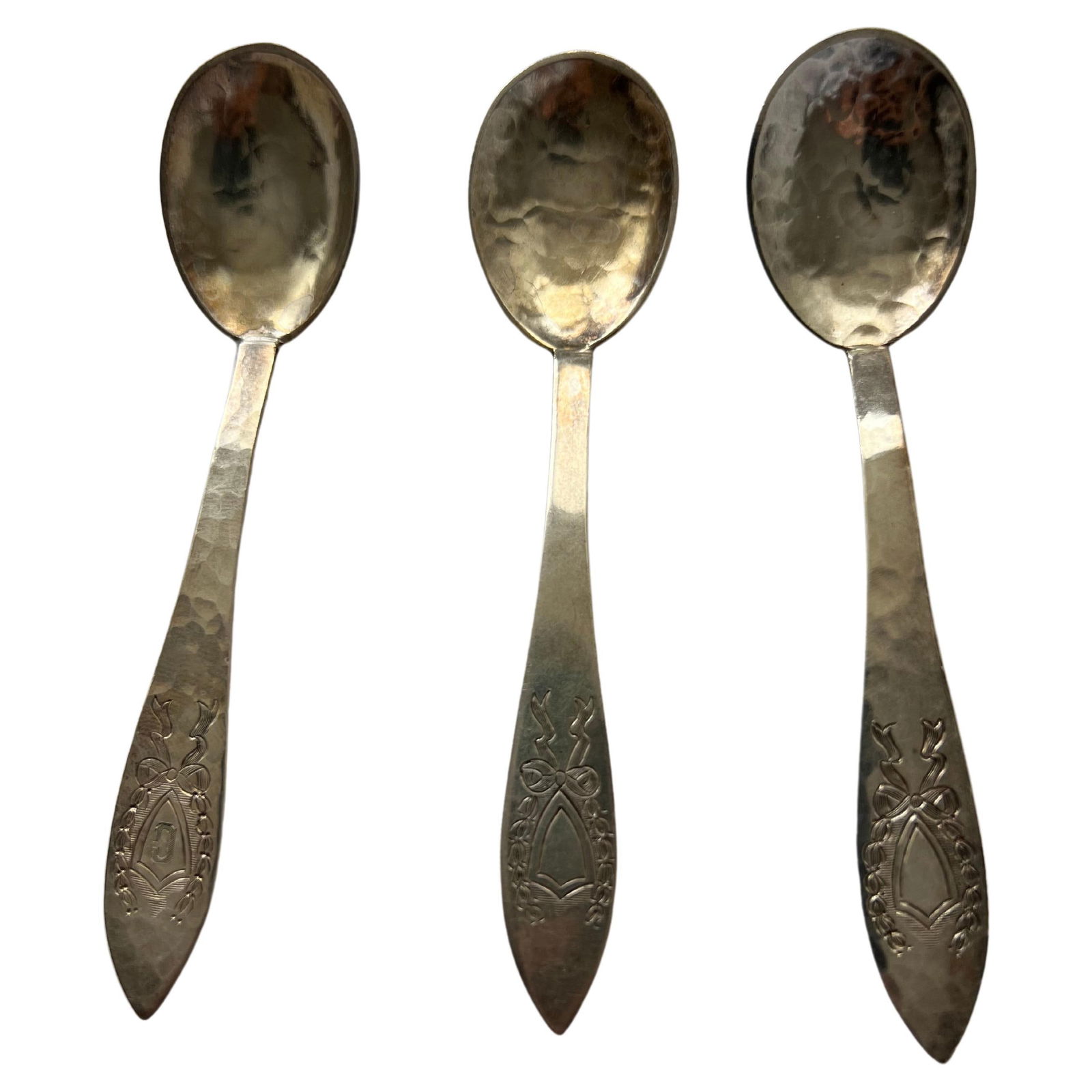 Antique Silver Tea Spoon Set Galt Vintage Estate Classic Decoration Kitchenware: 3 small teaspoons set (1.4 oz)