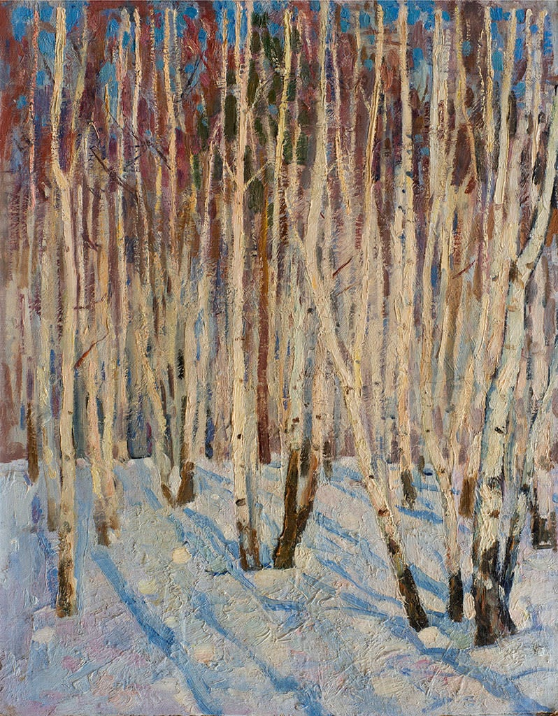 Chizhonkov Alexander Timofeevich (1930-2008). Birches, 1970s, 60x46, oil on canvas. Soviet artist, (1 of 1)