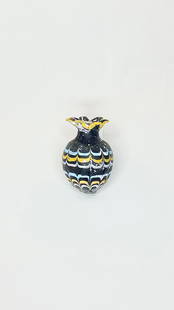 Ancient Phoenician Alabastron Vase, 4th-3rd Century BC: Title: Ancient Phoenician Alabastron Vase, 4th-3rd Century BC Medium: Molded Glass Origin/Year: Phoenicia, 4th-3rd Century BC Dimensions: Height: 8.5 cm Width: 6.4 cm Condition: Good