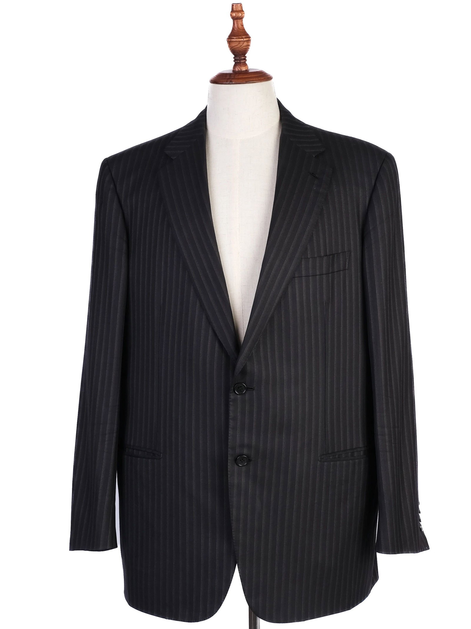 BRIONI Blue Wool Suit Jacket Size XXL: Title: BRIONI Blue Wool Suit Jacket Size XXL Medium: Suit Jacket Origin/Year: Italy Dimensions: Size XXL Condition: Excellent Provenance: Smoke-free and pet-free home Additional Info: