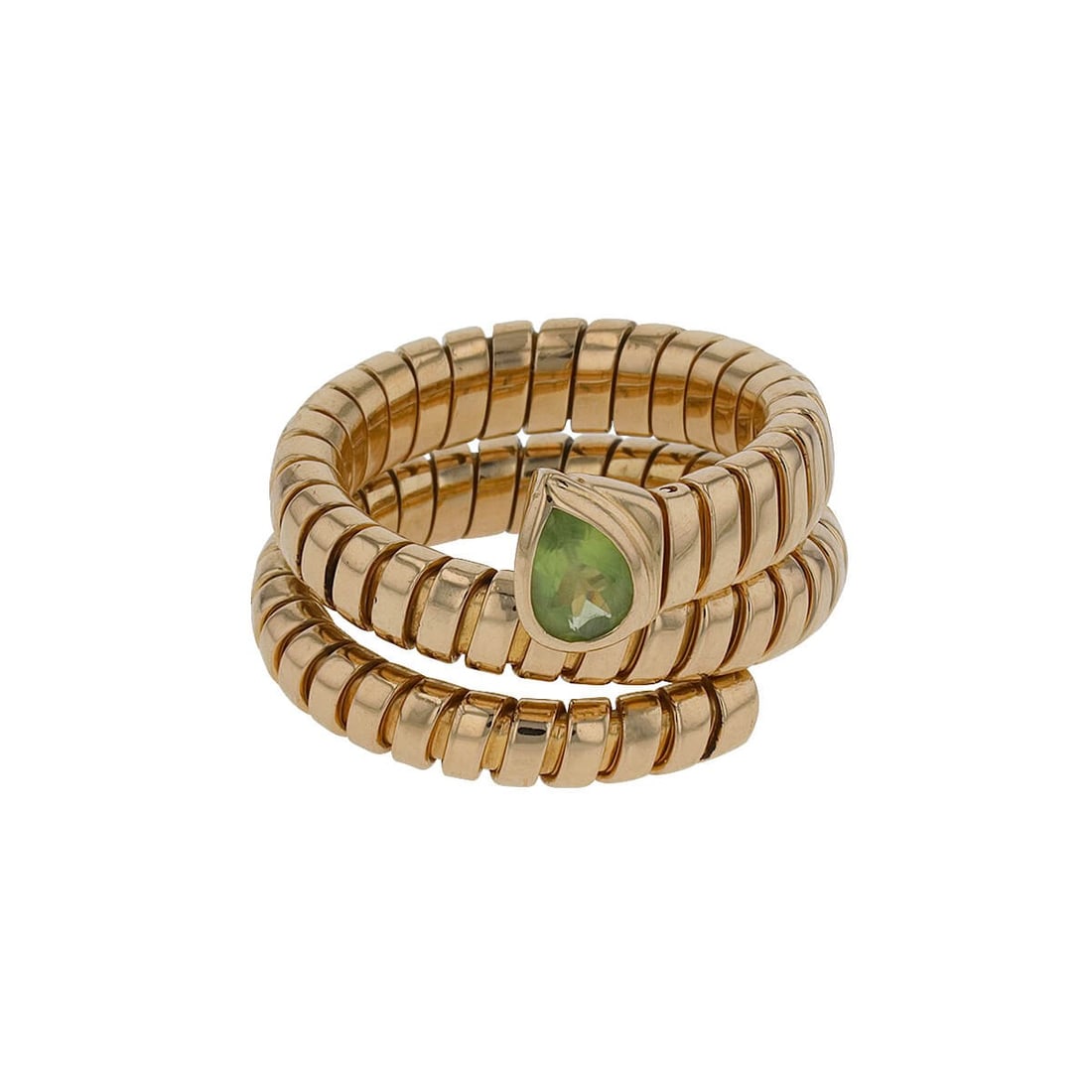 Bulgari Serpenti Tubogas Gold Ring with Peridot (1 of 3)