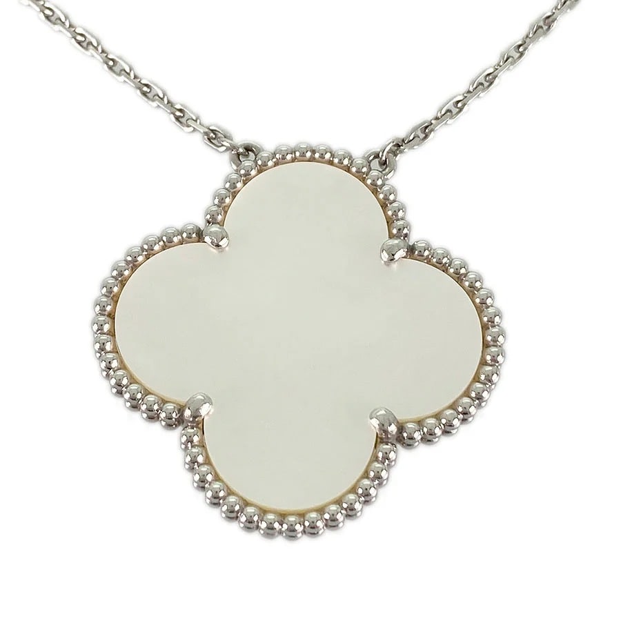Van Cleef & Arpels Magic Alhambra White Mother of Pearl 18K White Gold Pendant Necklace (1 of 10)