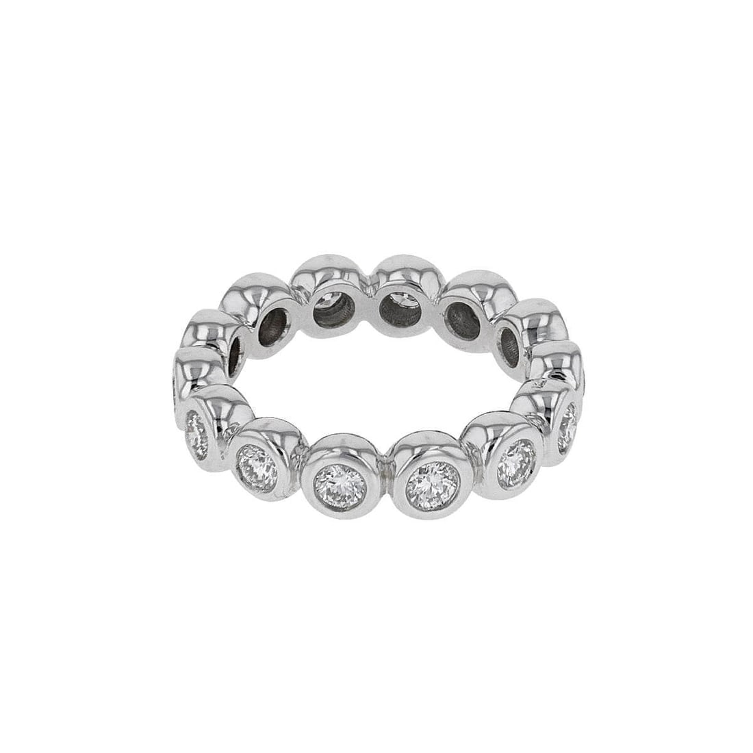 Bucherer 18k Gold and Diamond Ring: Title: Bucherer 18k Gold and Diamond Ring Origin/Year: Unknown, Modern Dimensions: Width: 0.5 cm, Thickness: 0.3 cm, Ring Size: 53 Condition: Excellent Provenance: Bucherer Additional Info: