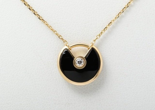 Cartier Amulette de Cartier Black Onyx Diamond 18K Yellow Gold Necklace (1 of 4)