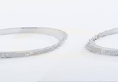 Cartier Love Diamond Pave Thin Version 18K White Gold Bracelet Bangle (1 of 5)