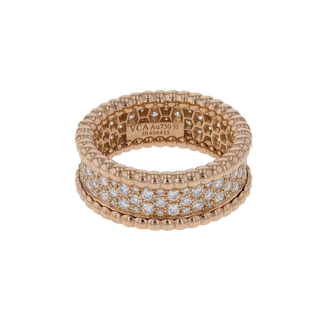 Van Cleef & Arpels Perlee Diamond 18K Rose Gold Ring (1 of 3)