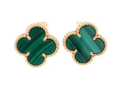 Van Cleef & Arpels Vintage Alhambra Green Malachite 18K Yellow Gold Earrings: Title/Medium: Van Cleef & Arpels Vintage Alhambra Green Malachite Earrings Origin/Year: France, 2015-2024 Dimensions: Not specified Condition: Estate pre-owned. Very good condition. Please review all