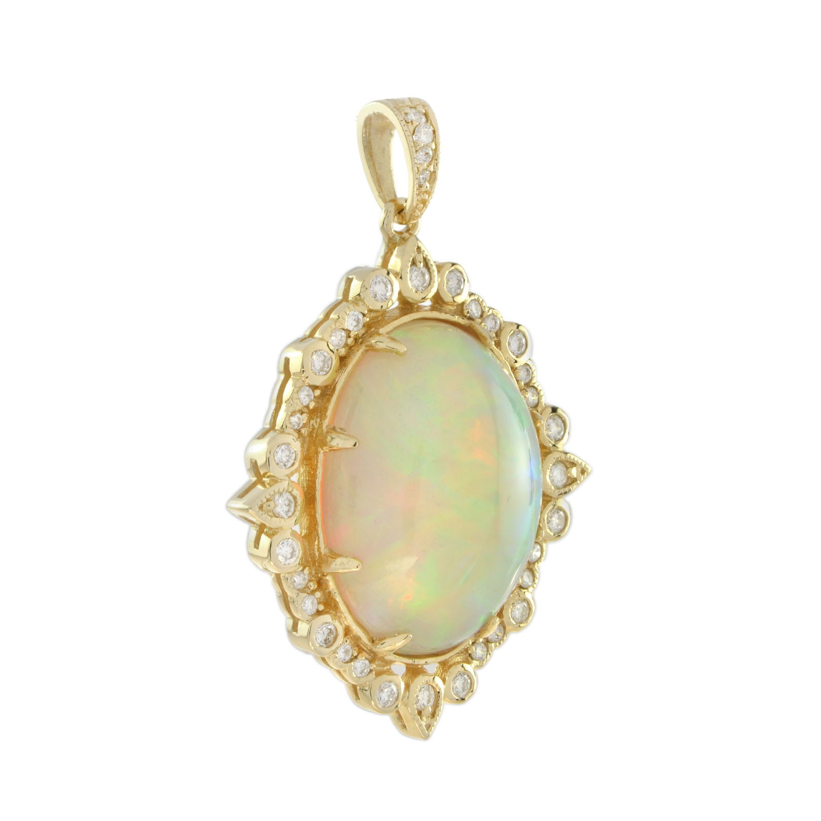 9.46 Ct. Ethiopian Opal & Diamond Pendant (1 of 4)