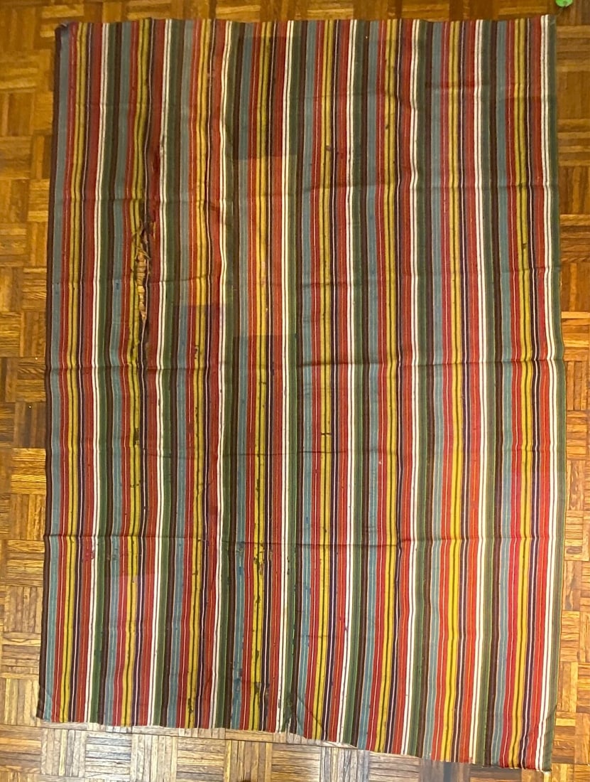 Antique Jajim Kilim Textile, 6ft x 8ft, 1890 (1 of 9)