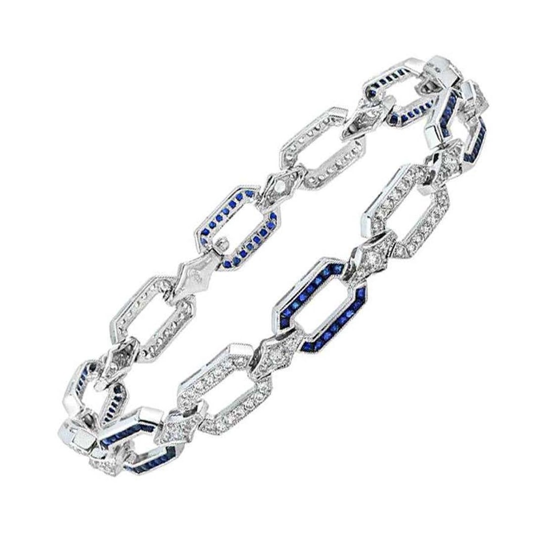 Art Deco Sapphire & Diamond Bracelet (1 of 11)