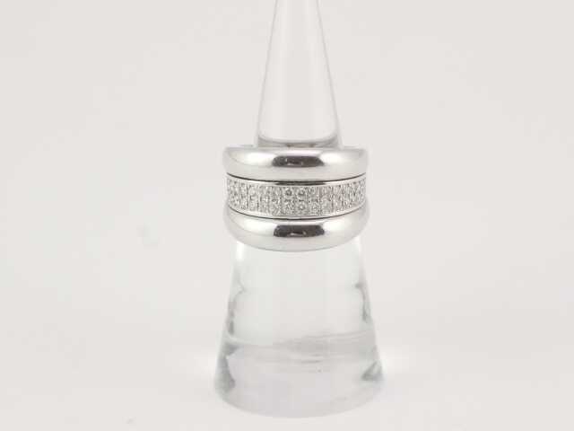 Thick Wide Diamond Band 18K White Gold Ring: Elegant diamond band crafted in solid 18K white gold, featuring a refined row of pave-set natural diamonds integrated within a smooth polished band. The clean structured profile and continuous diamond