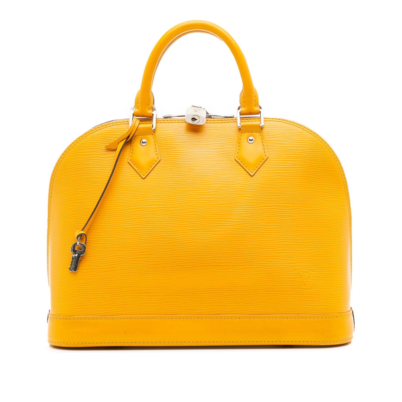 Louis Vuitton Epi Alma PM Handbag - Yellow: Title/Medium: Louis Vuitton Epi Alma PM Handbag - Yellow Origin/Year: Louis Vuitton, Modern Dimensions: One Size Condition: Excellent Provenance: Authentic Louis Vuitton Additional Info: Epi le