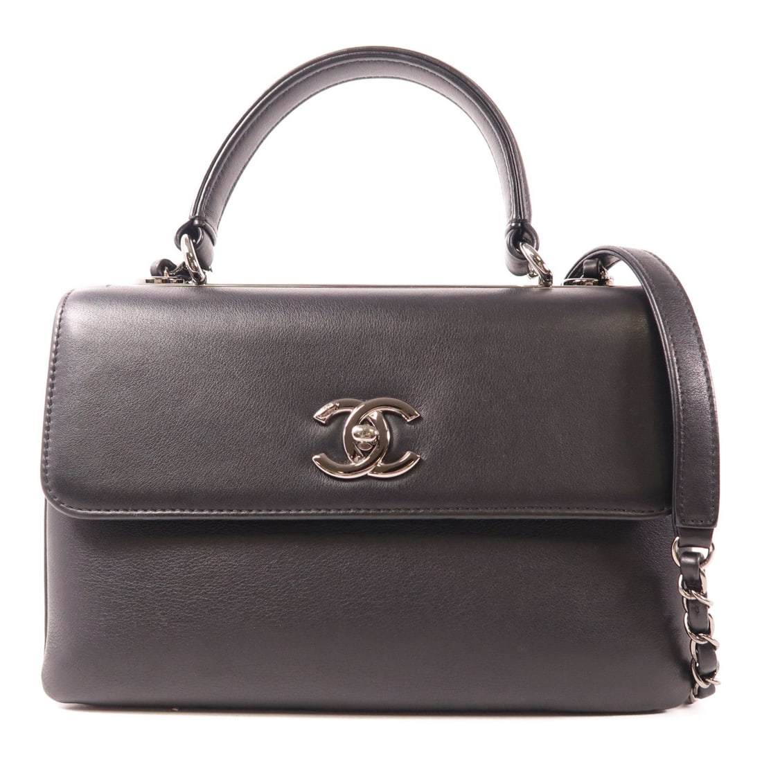 Chanel Black Cowhide Leather 2-Way Shoulder Bag (1 of 12)